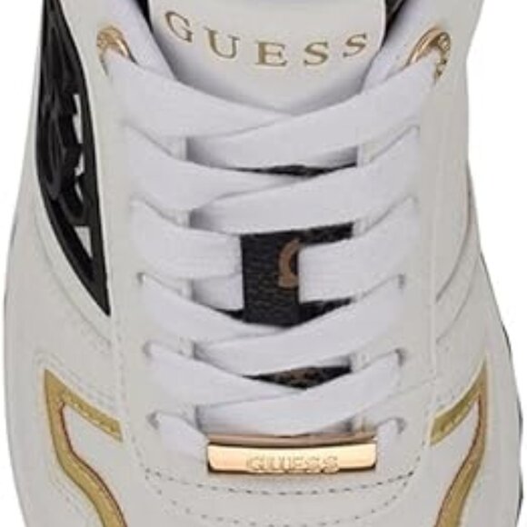 GUESS Koyaa Women's Quattro G Logo Retro Jogger Sneakers Lace Up White Gold 10 - Picture 6 of 10